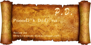 Psenák Diána névjegykártya